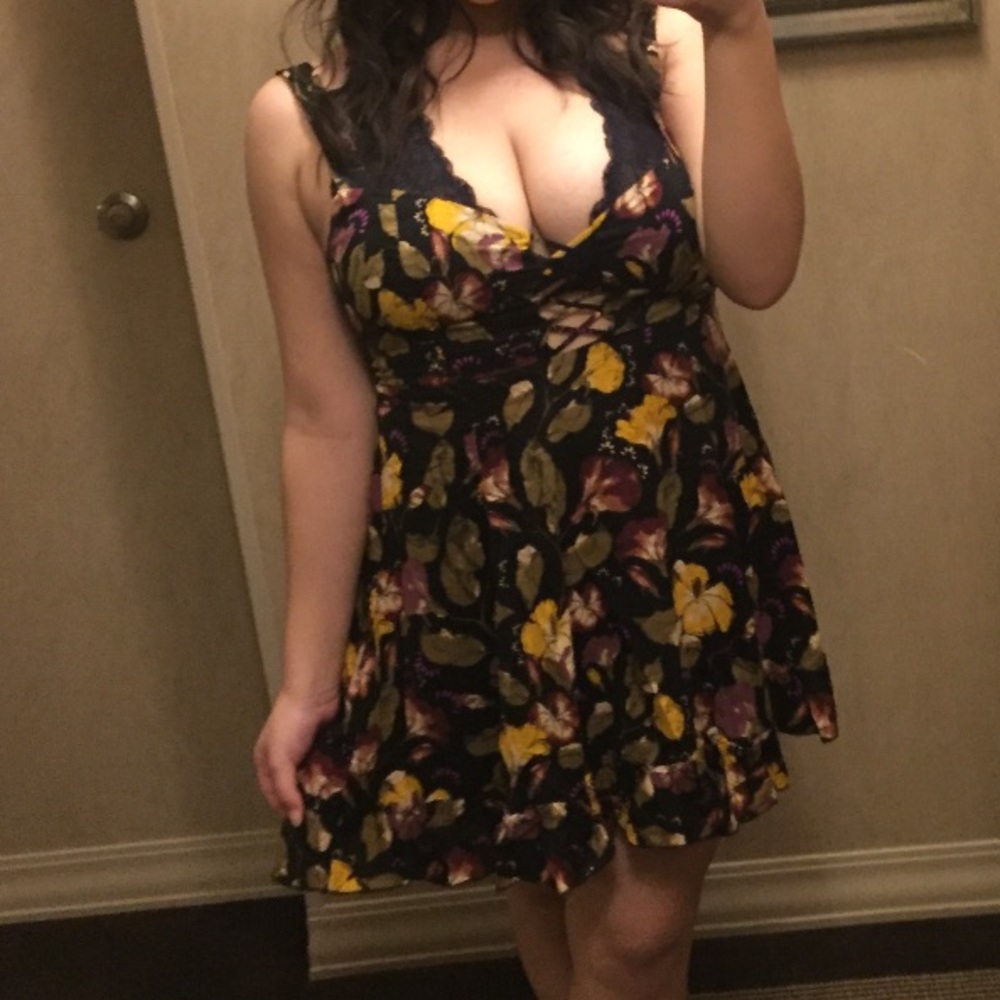 Free People floral flirty dress